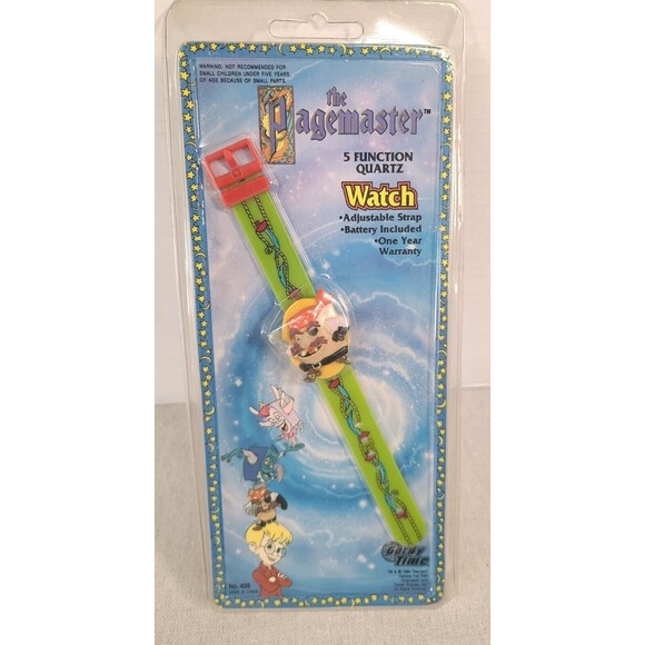 NEW Vintage 1994 The Pagemaster Cartoon  Quartz Wrist Watch Gordy Time NIP - Picture 1 of 4